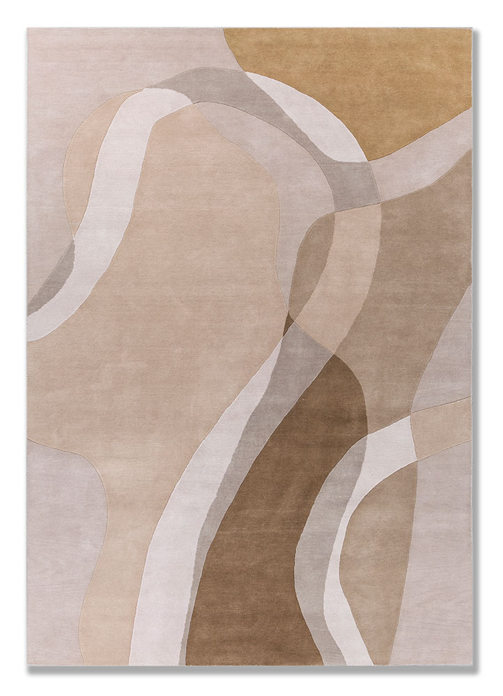 aprezo ivory wool Hand Knotted Rug - HeadShot