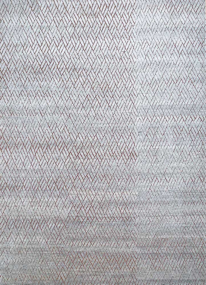  grey and black wool and silk Hand Knotted Rug