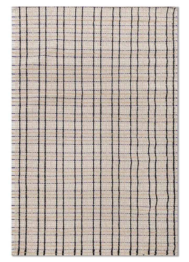DESERT grey and black acrylic Hand Knotted Rug