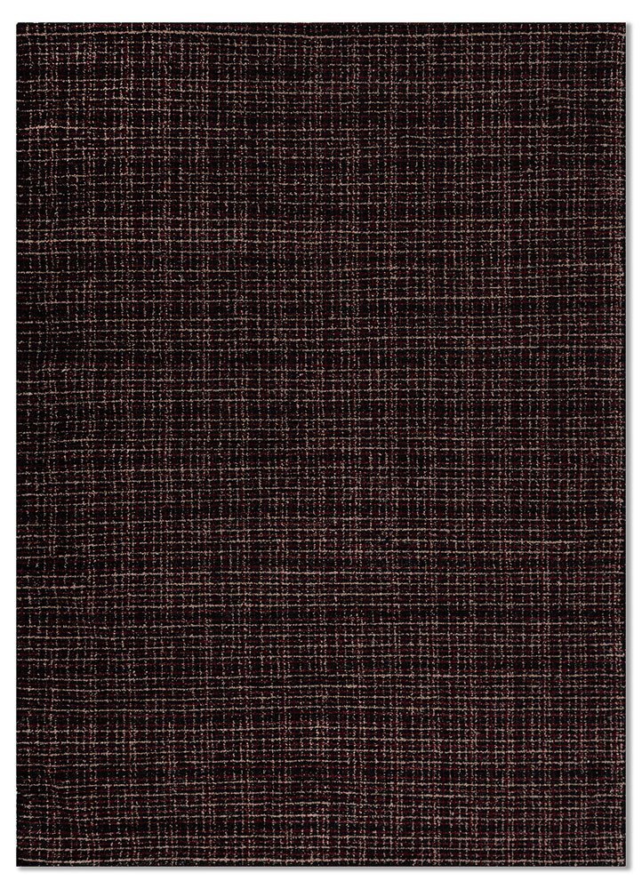 GRAPHITE grey and black acrylic Hand Knotted Rug