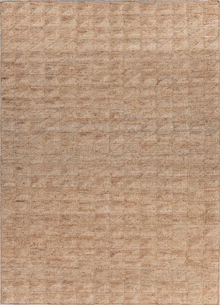 aprezo beige and brown jute and hemp Hand Knotted Rug - HeadShot