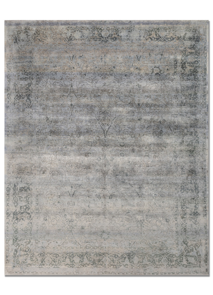  ivory silk Hand Knotted Rug