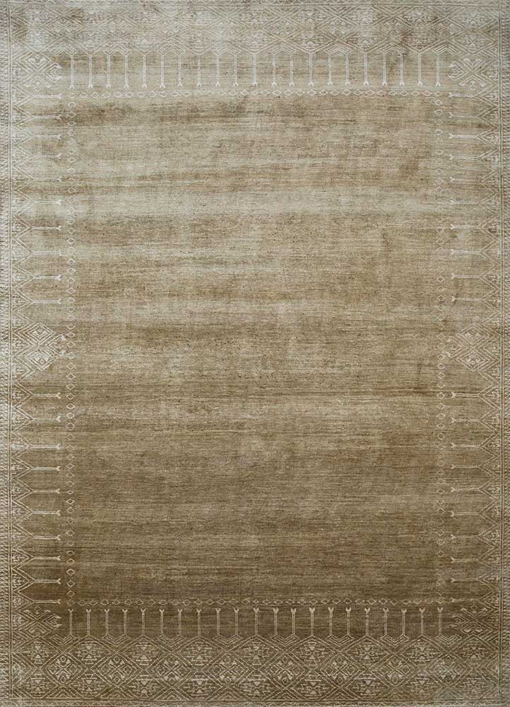 azalea gold silk Hand Knotted Rug - HeadShot