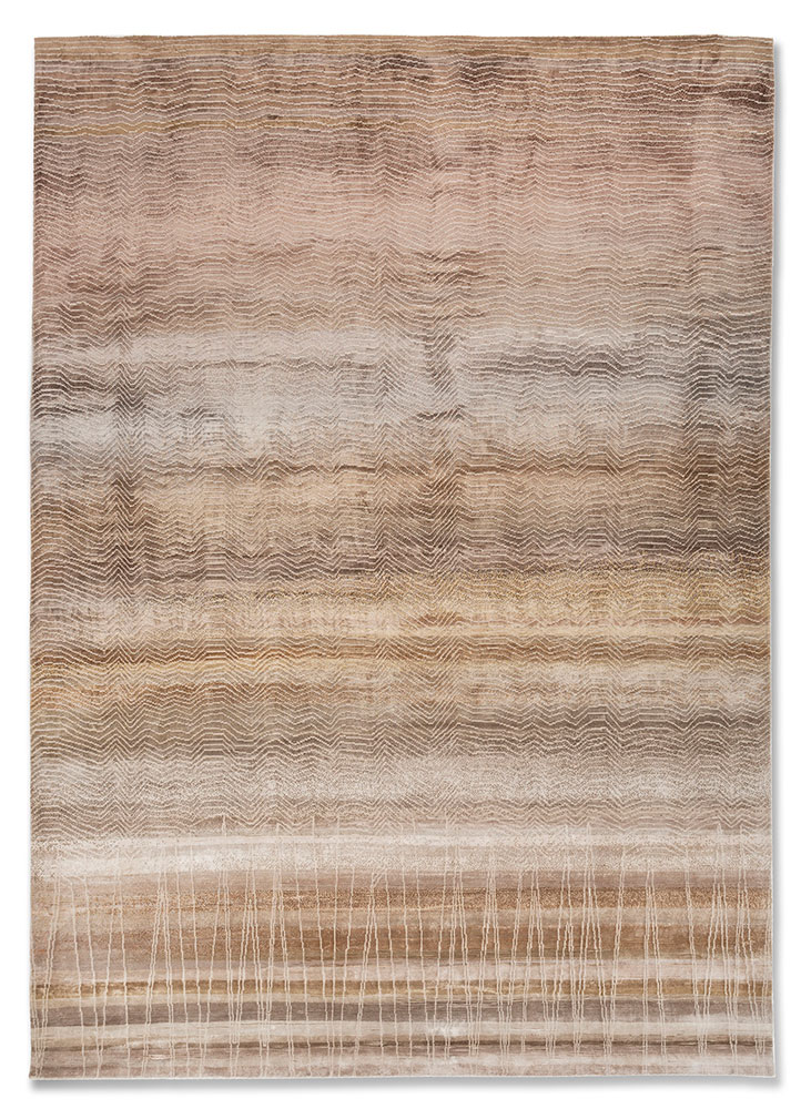 aprezo ivory wool and bamboo silk Hand Knotted Rug - HeadShot