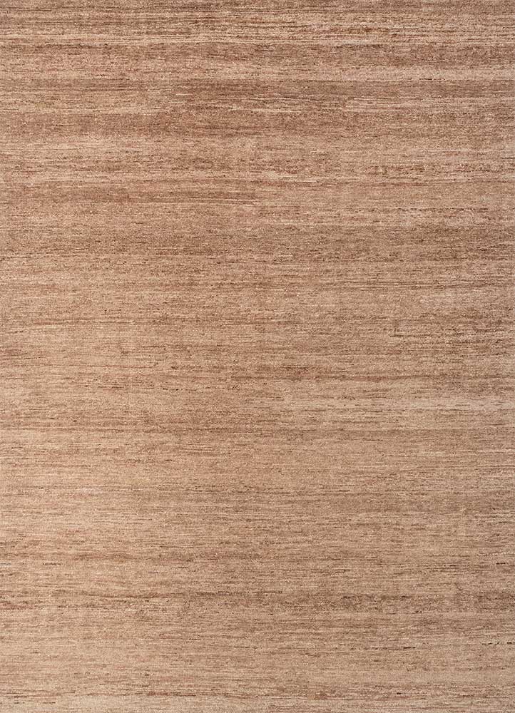  beige and brown wool Hand Knotted Rug