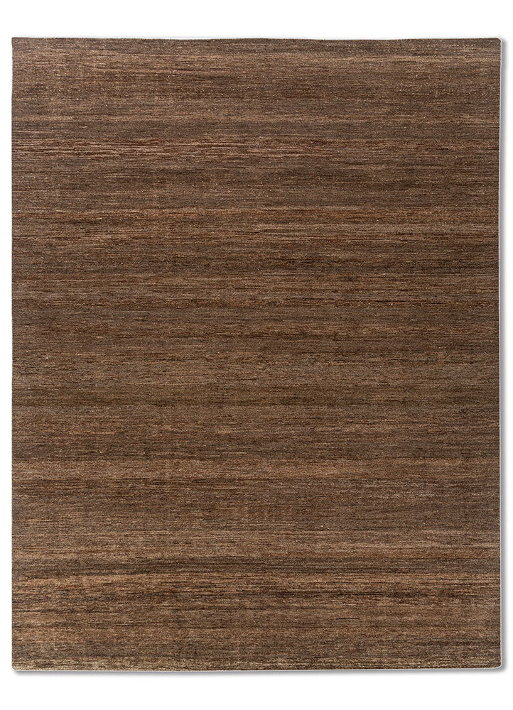  beige and brown wool Hand Knotted Rug