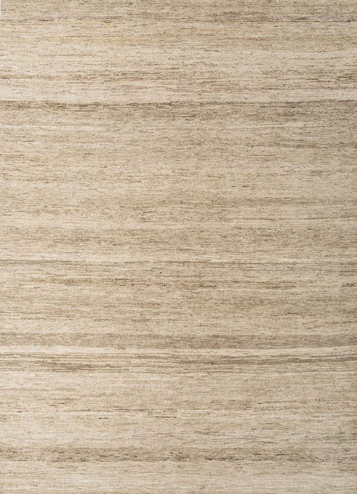  beige and brown wool Hand Knotted Rug