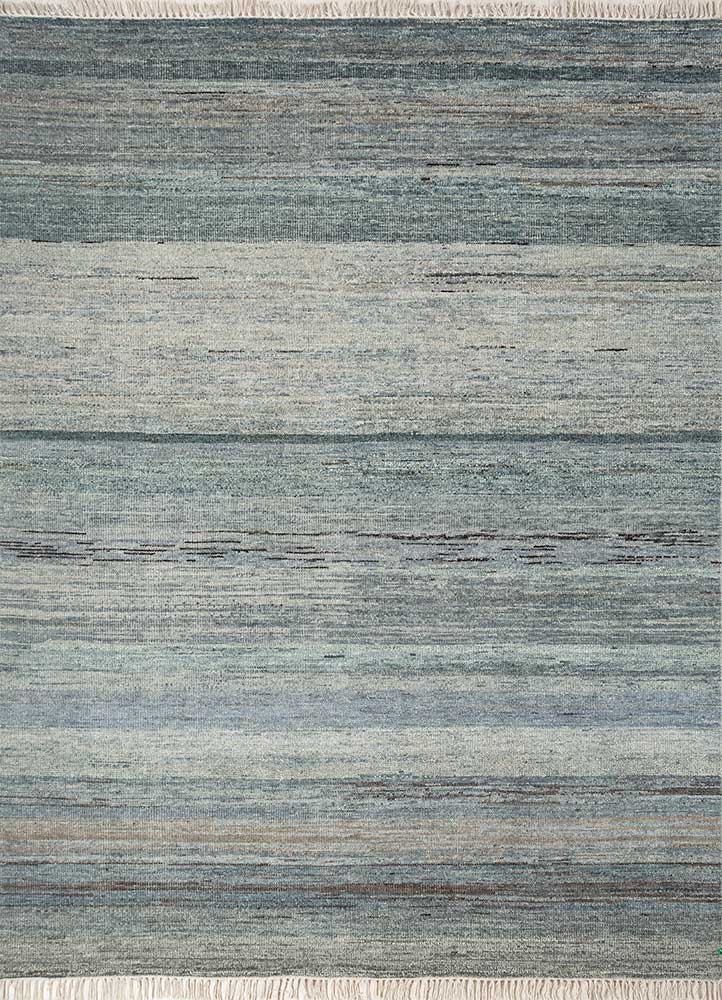  blue afghan wool Hand Knotted Rug