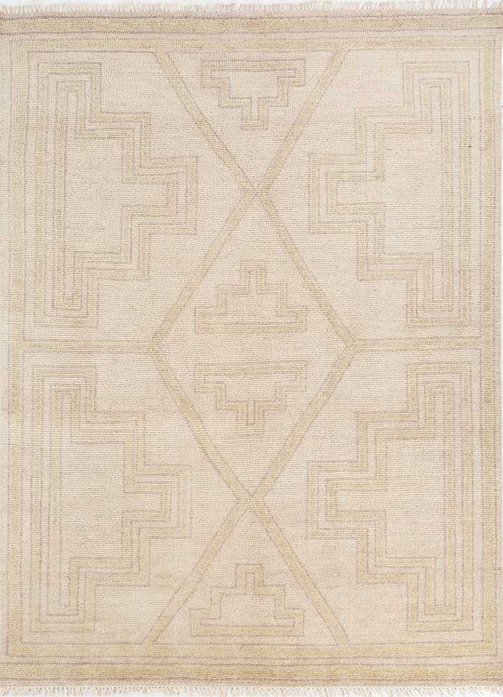 thyme gold wool Hand Knotted Rug - HeadShot