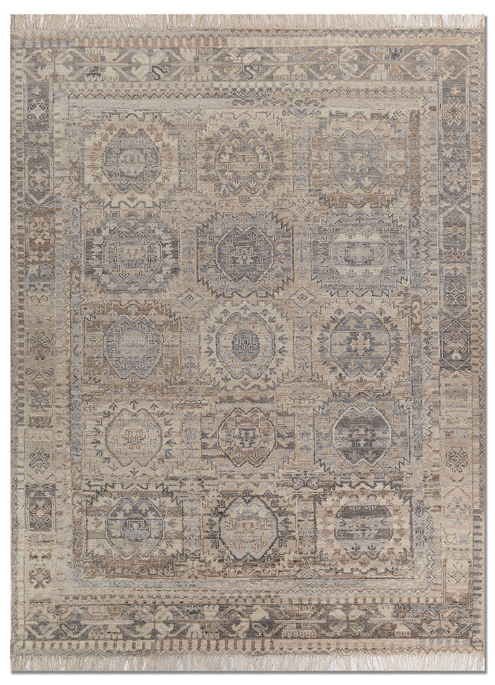 grey and black wool Hand Knotted Rug