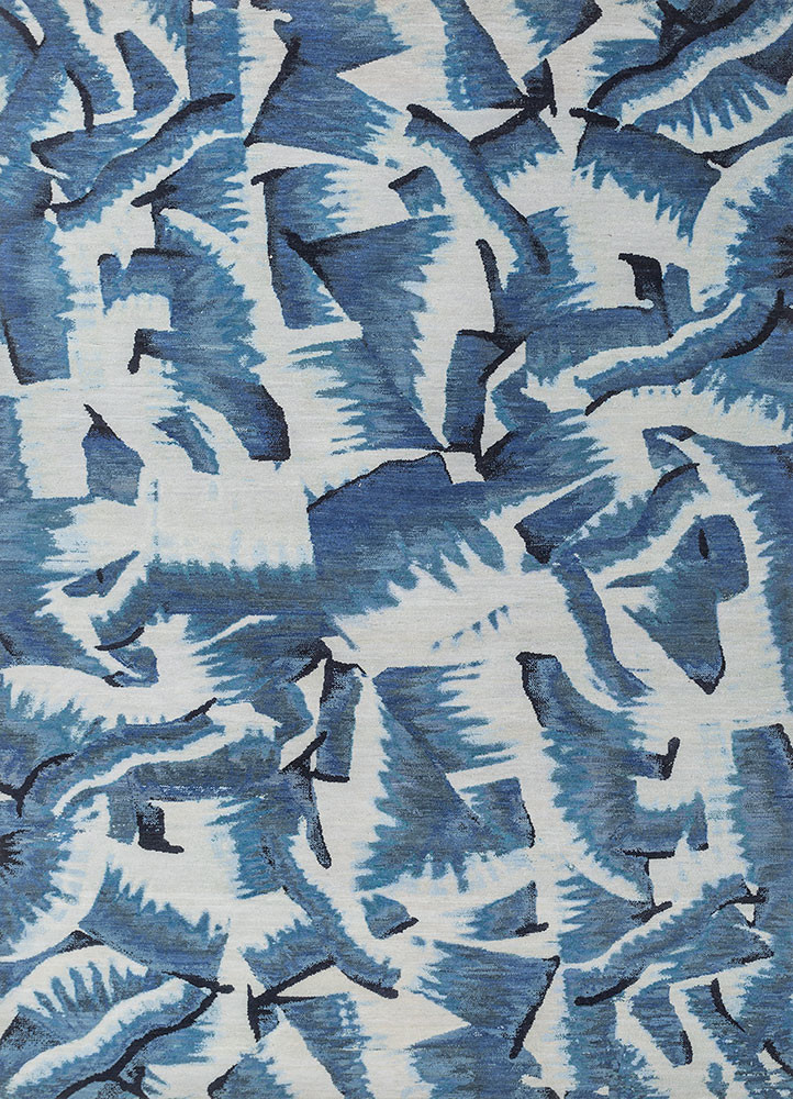  blue wool Hand Knotted Rug