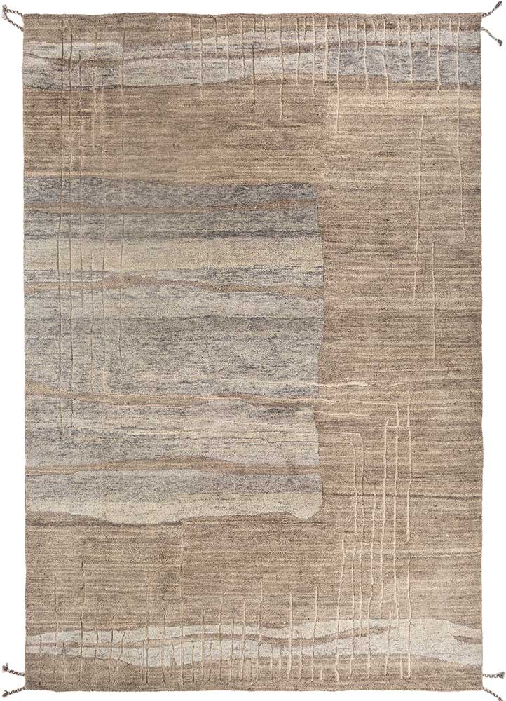brahmaand grey and black wool Hand Knotted Rug - HeadShot