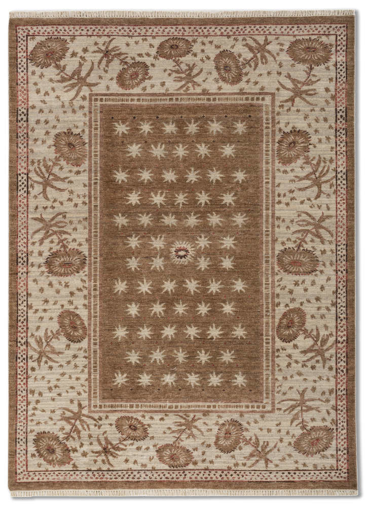 red and orange wool Hand Knotted Rug