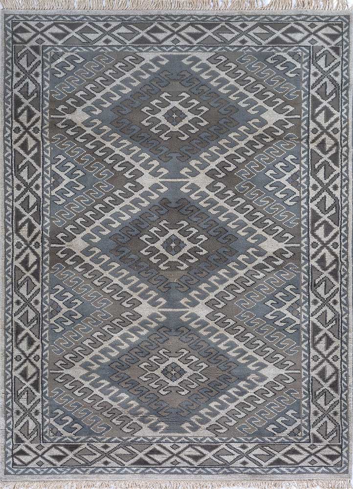  grey and black wool Hand Knotted Rug