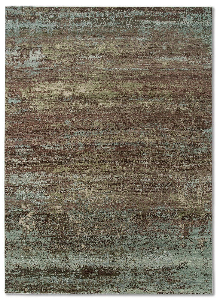  ivory wool and silk Hand Knotted Rug