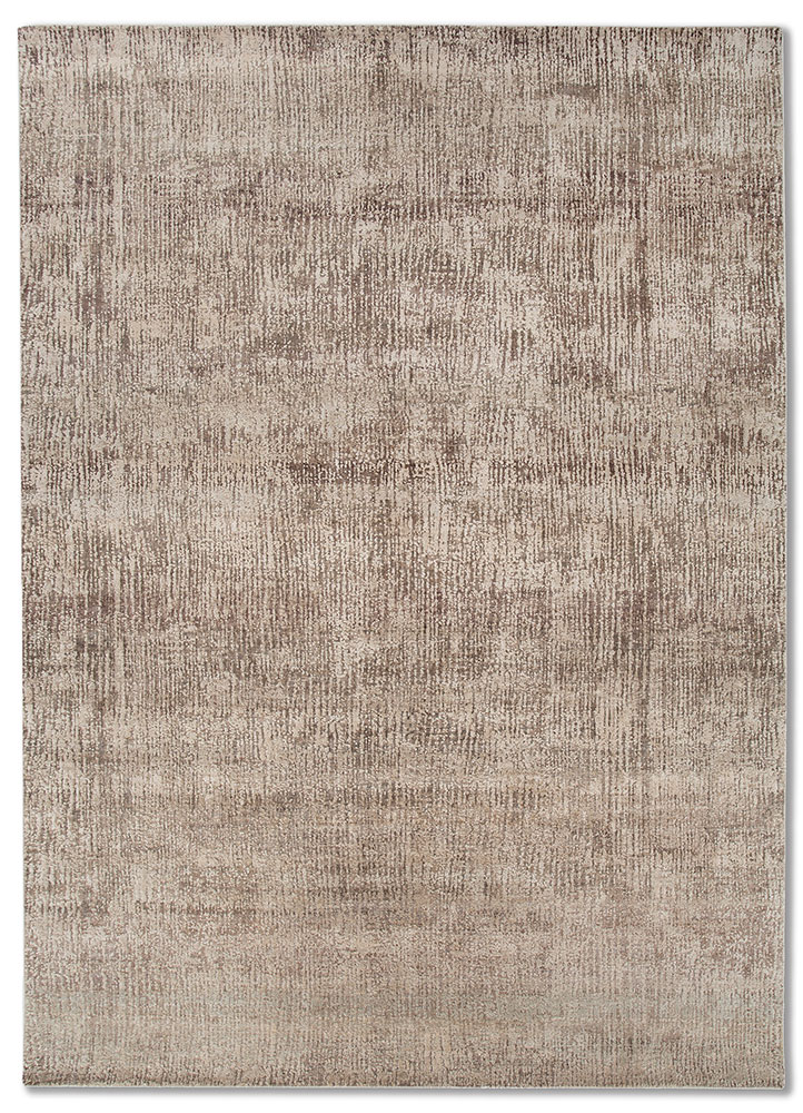  ivory wool and silk Hand Knotted Rug