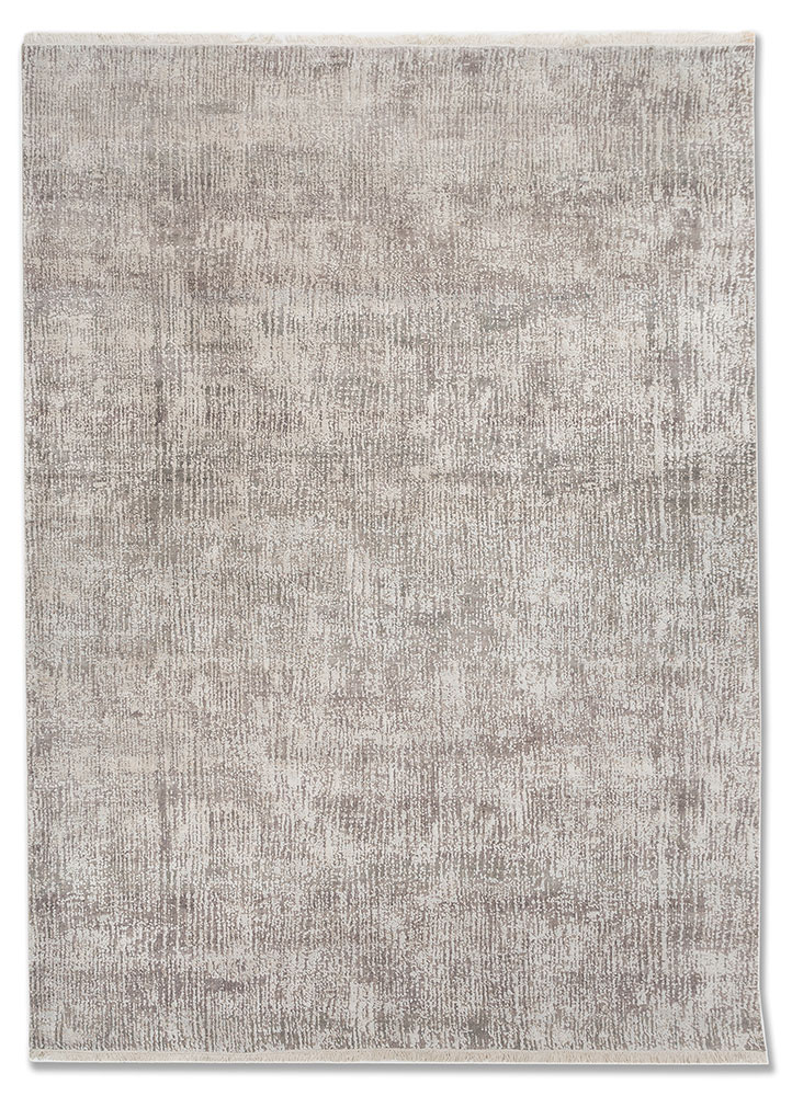 entropy ivory wool and silk Hand Knotted Rug - HeadShot