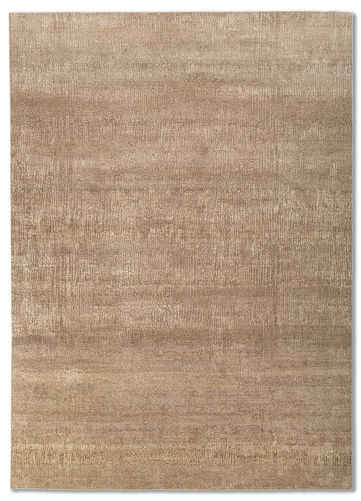  gold wool and silk Hand Knotted Rug