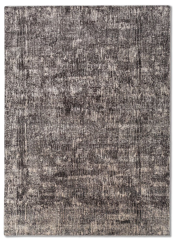  ivory wool and silk Hand Knotted Rug