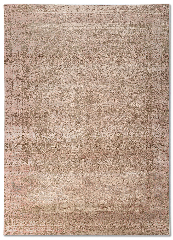 aurora beige and brown wool and silk Hand Knotted Rug - HeadShot