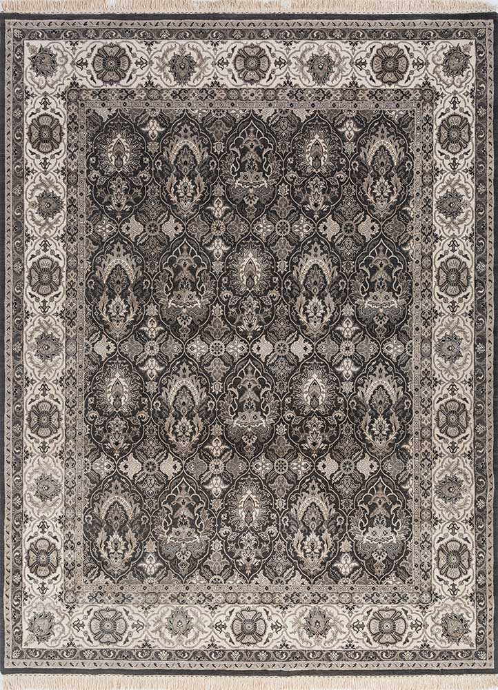 cyanna blue wool and silk Hand Knotted Rug - HeadShot