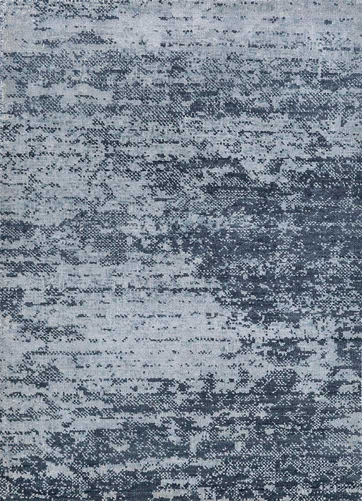 tattvam grey and black wool and silk Hand Knotted Rug - HeadShot