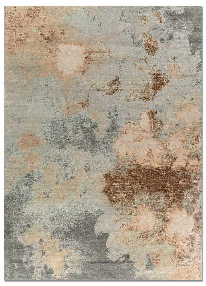 aprezo blue wool and silk Hand Knotted Rug - HeadShot aprezo blue wool and silk Hand Knotted Rug - HeadShot