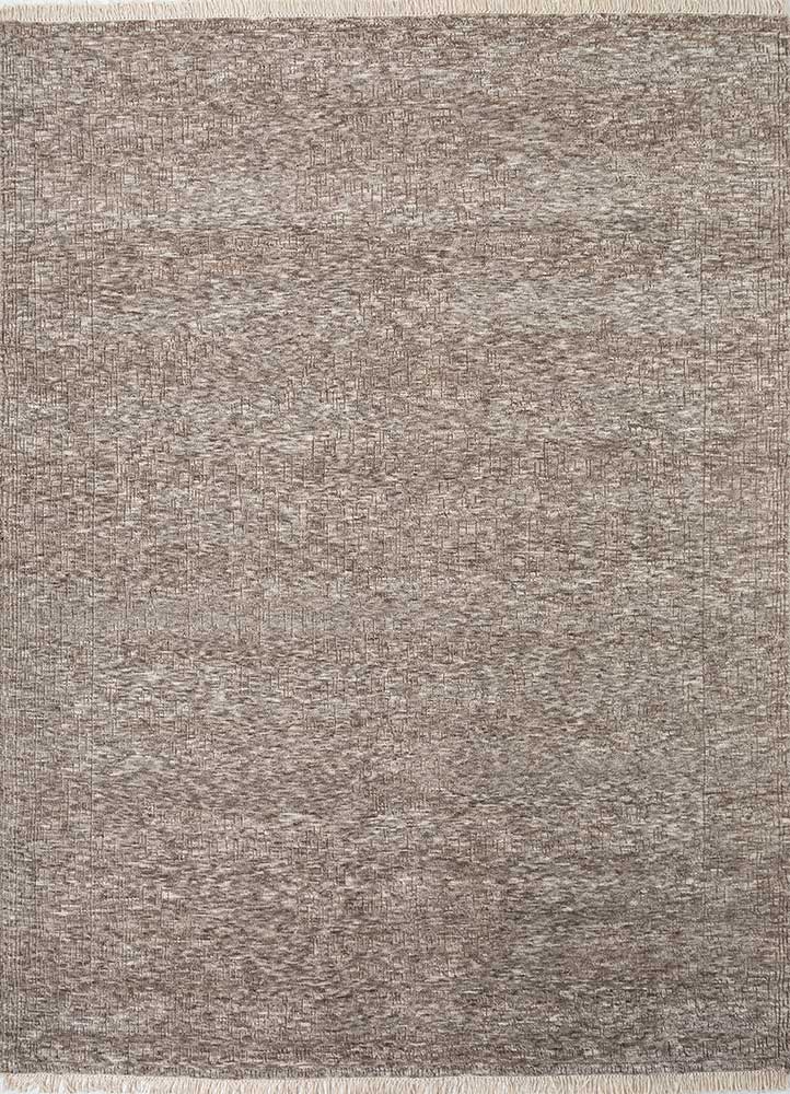 manifest beige and brown wool Hand Knotted Rug - HeadShot