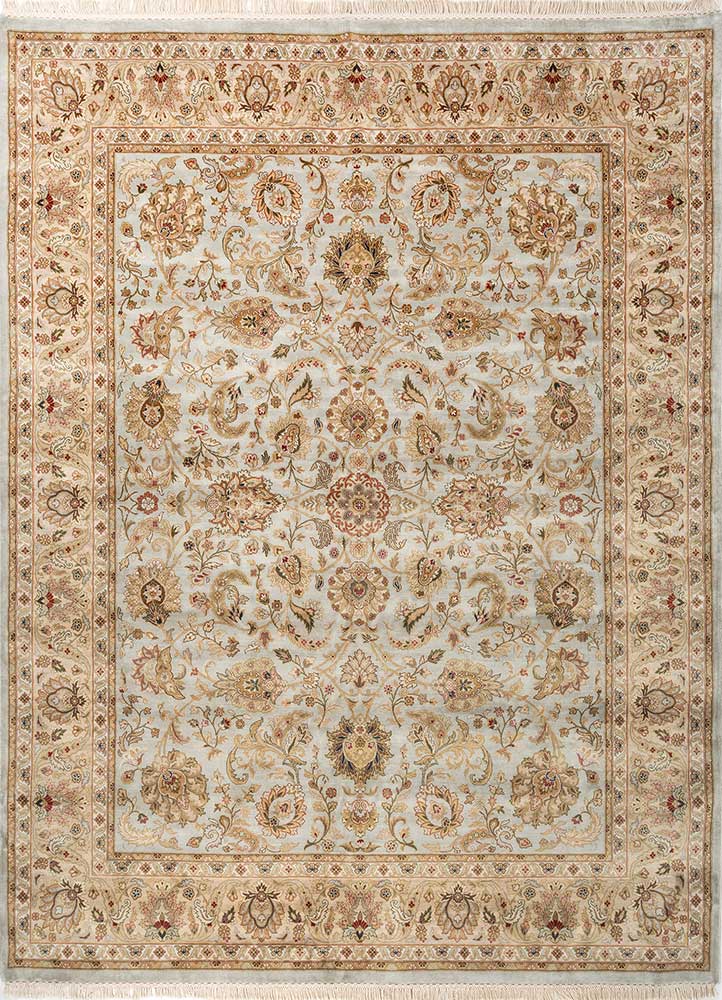  blue silk Hand Knotted Rug