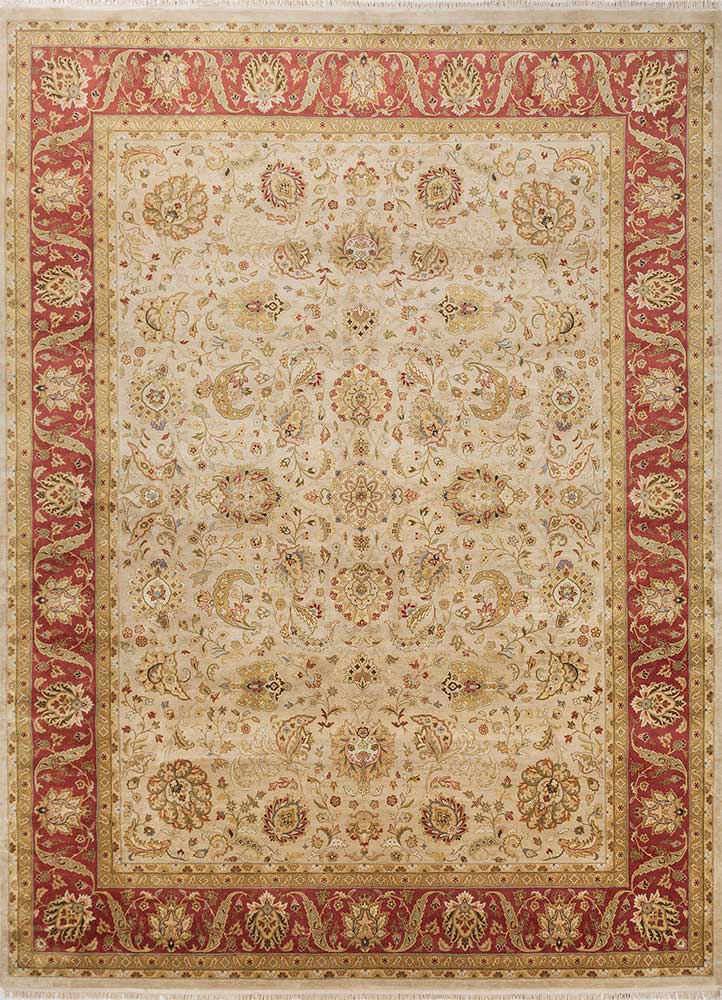  ivory silk Hand Knotted Rug