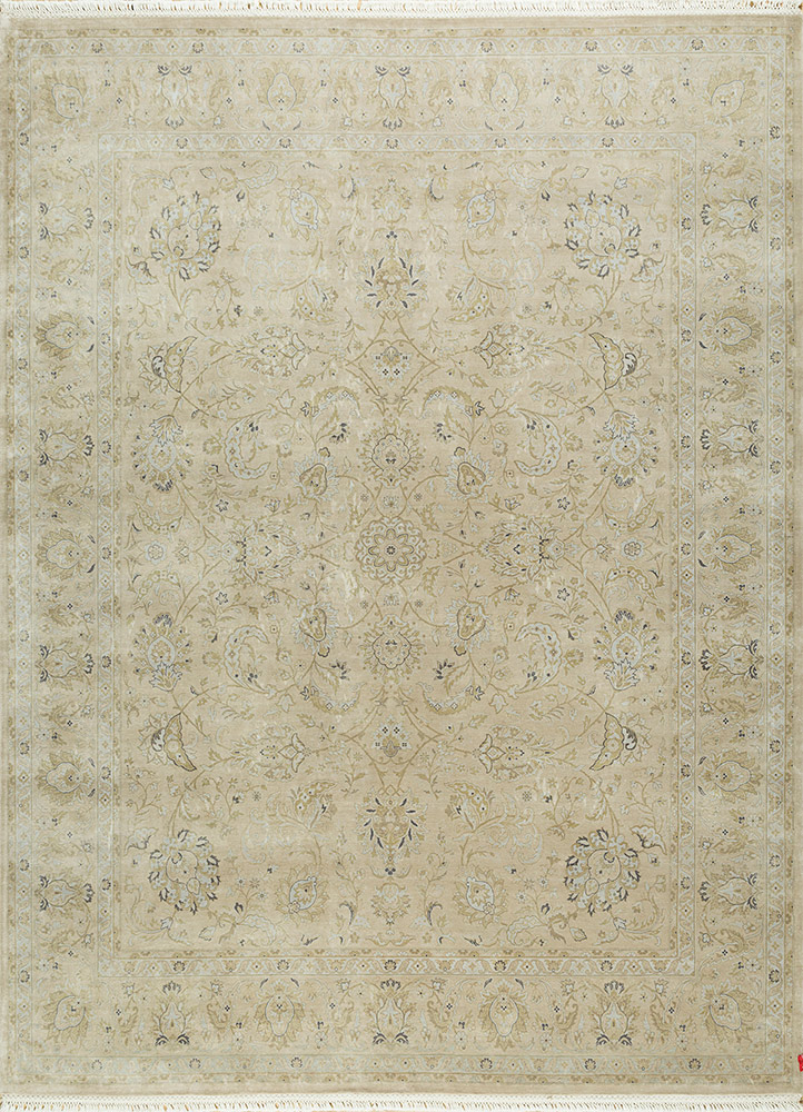 aurora ivory silk Hand Knotted Rug - HeadShot