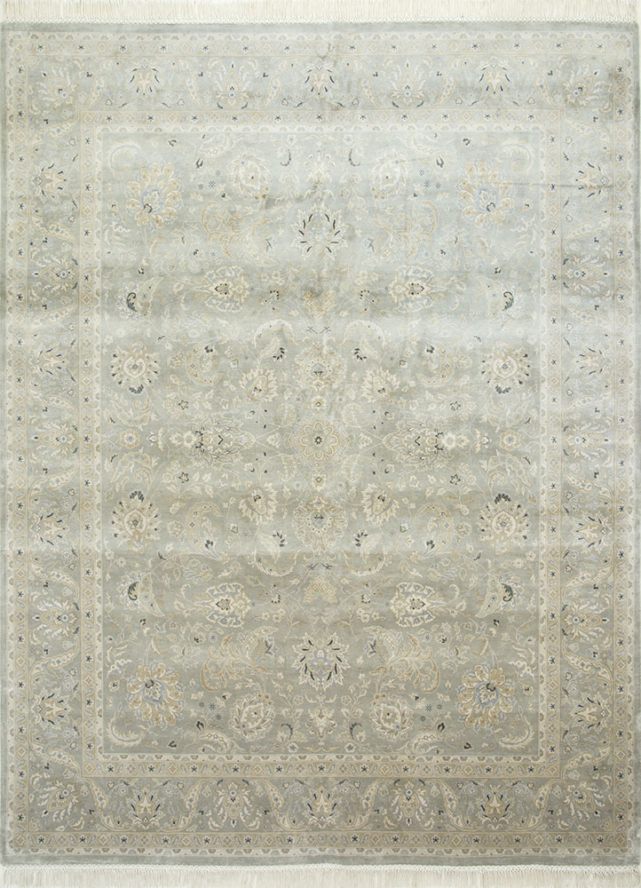  blue silk Hand Knotted Rug