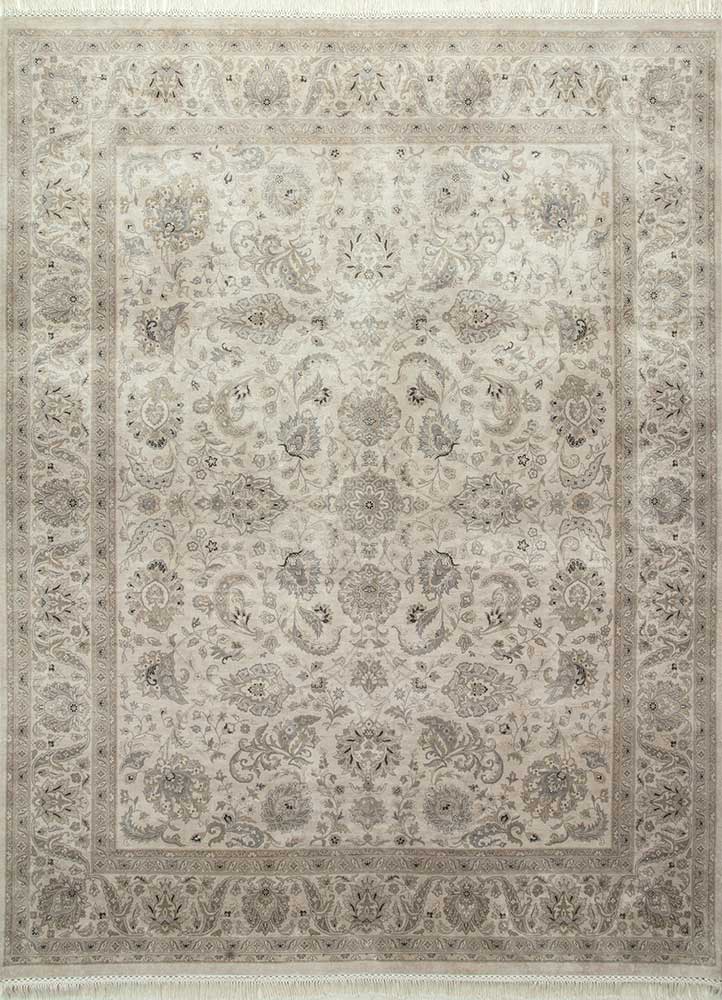 aurora ivory silk Hand Knotted Rug - HeadShot