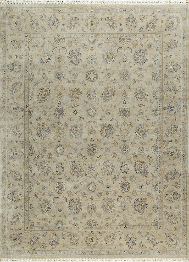  ivory silk Hand Knotted Rug