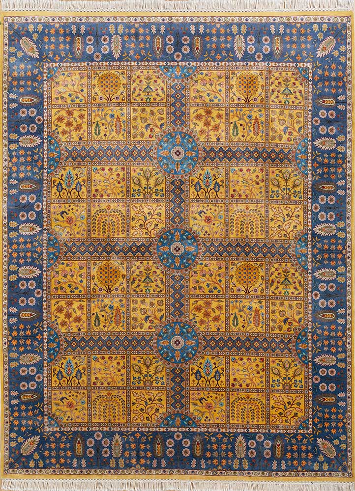  gold silk Hand Knotted Rug