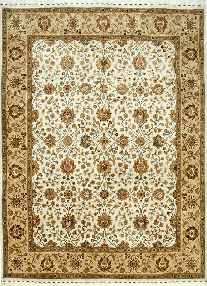 aurora gold silk Hand Knotted Rug - HeadShot