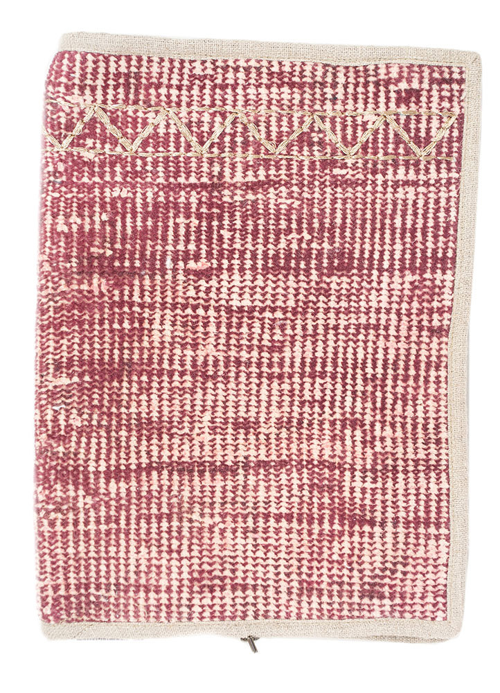  red and orange external material - wool/bamboo silk/zari Hand Knotted Rug