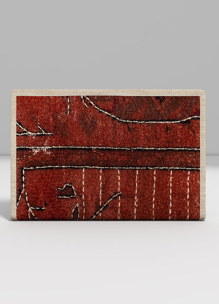  red and orange external material - wool/bamboo silk/zari Hand Knotted Rug