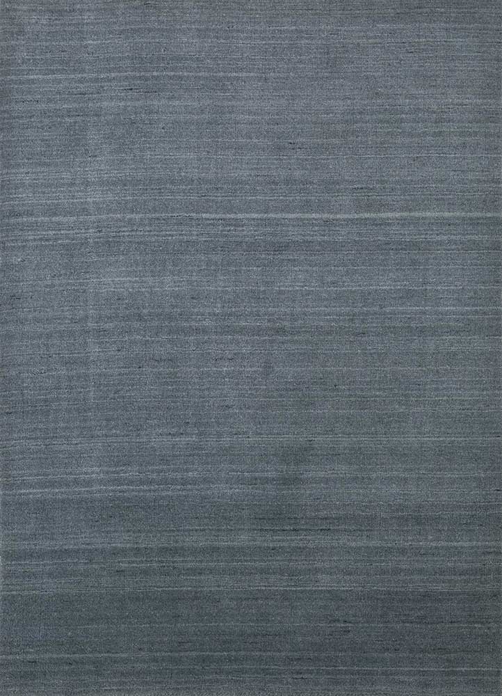  grey and black wool and viscose Hand Loom Rug