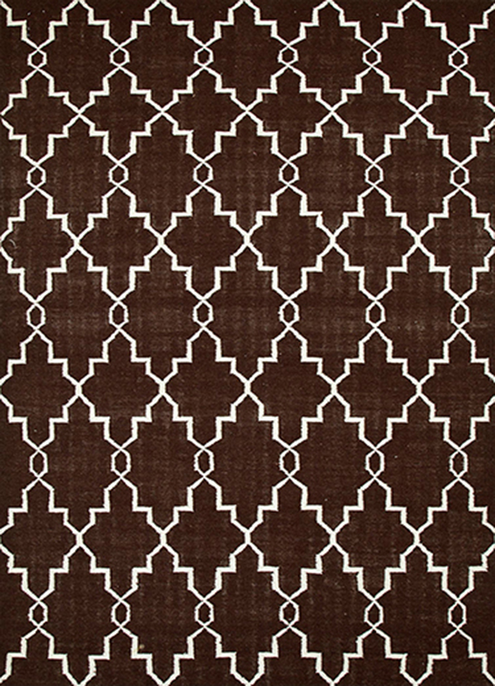  beige and brown wool Flat Weaves Rug