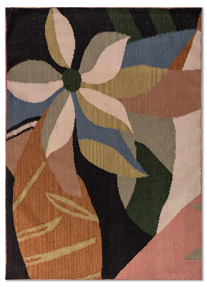 aprezo pink and purple wool Flat Weaves Rug - HeadShot