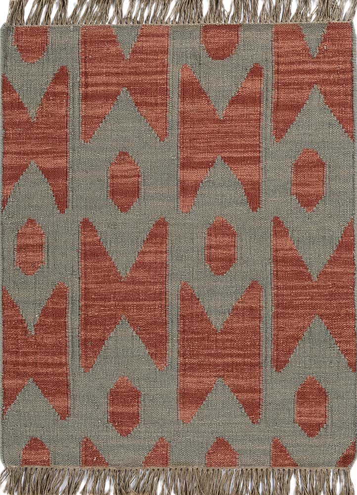  green wool Flat Weaves Rug