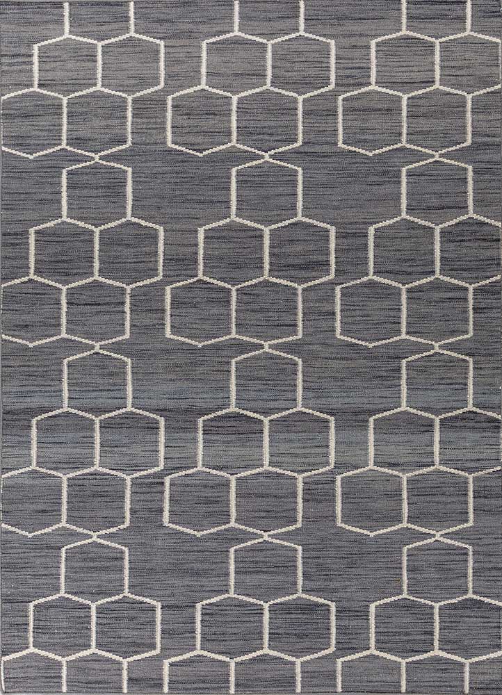  grey and black wool Flat Weaves Rug