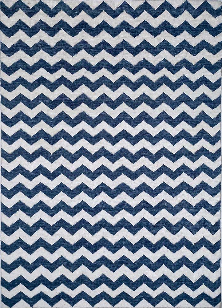 indusbar blue wool Flat Weaves Rug - HeadShot