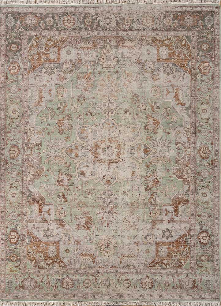 someplace in time ivory wool Hand Knotted Rug - HeadShot