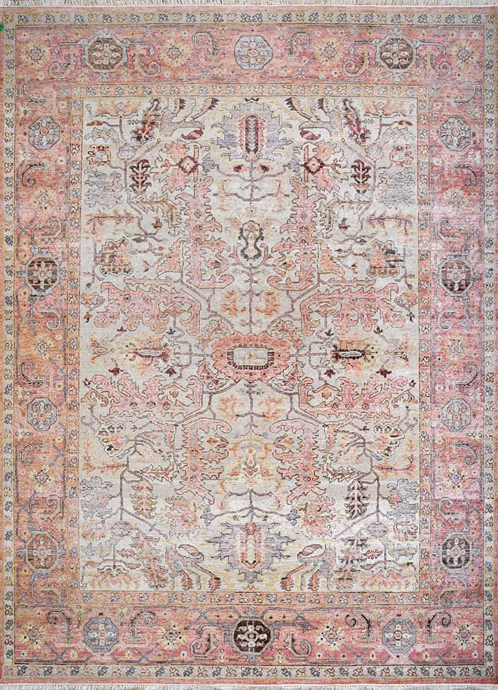 someplace in time ivory wool Hand Knotted Rug - HeadShot