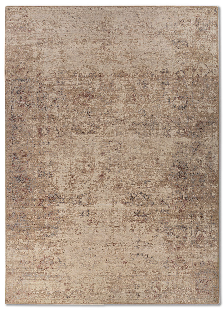 someplace in time beige and brown wool Hand Knotted Rug - HeadShot