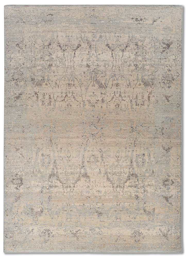 someplace in time beige and brown wool Hand Knotted Rug - HeadShot