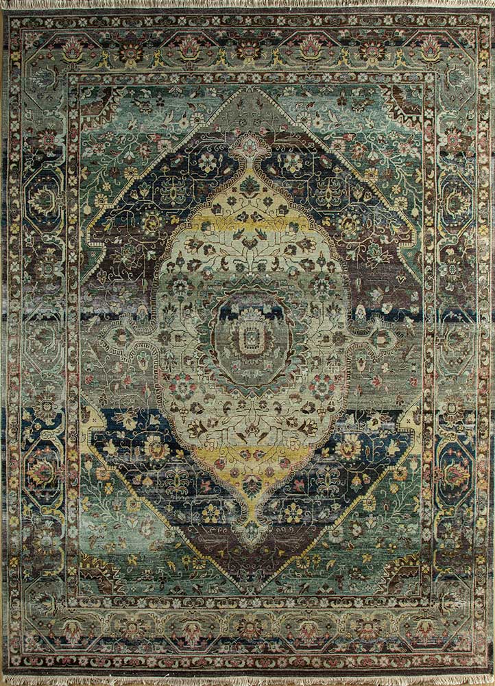  blue wool Hand Knotted Rug