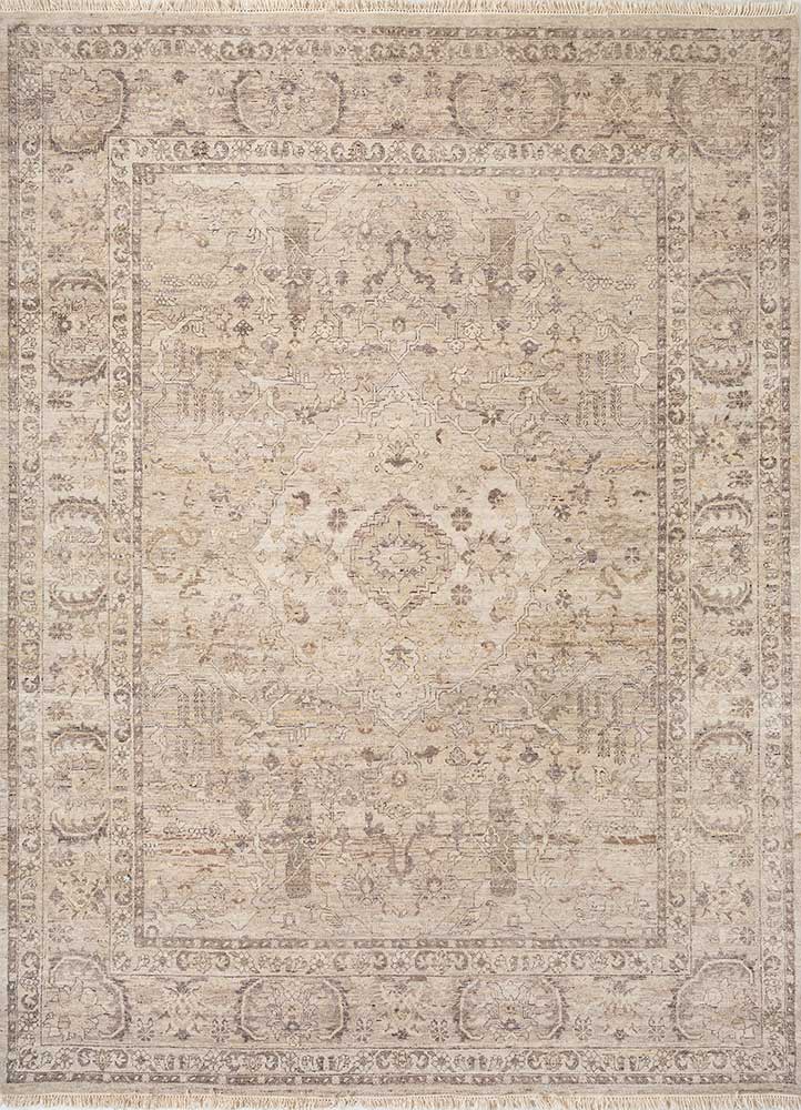  ivory wool Hand Knotted Rug